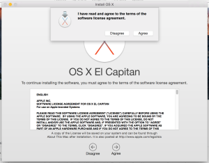 OS X El Capitan License dialog